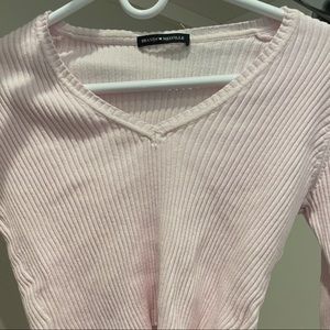 Pink Long Sleeve Knit Brandy Melville Top